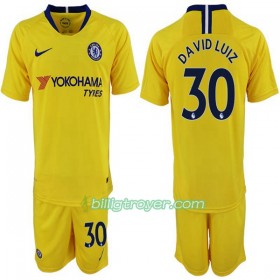 Billige Fotballdrakter Chelsea David Luiz 30 Barn Bortedraktsett 2018/19 Kortermet